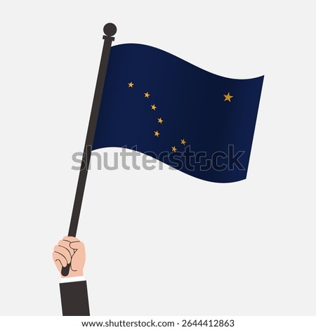 Hand Holding Alaska Waving Flag