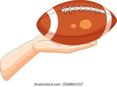 A hand holding an American football vector image