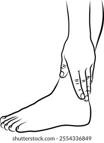 Hand Holding an Ankle - Vector Illustartion