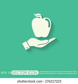 Hand holding apple