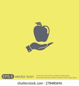 Hand holding apple