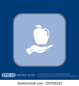 Hand holding apple