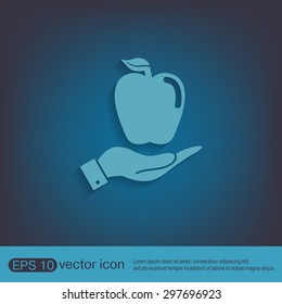 Hand holding apple