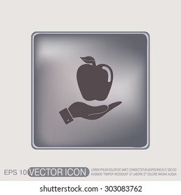 Hand holding apple