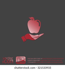 Hand holding apple