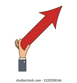 Hand holding arrow up
