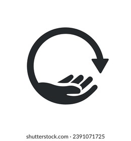 vector de signo de flecha de mano
