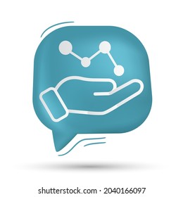 Vector de ícono atómico de mano en burbuja de habla - Diseño moderno