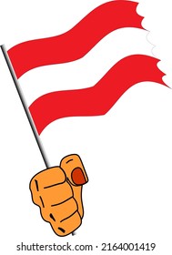 Hand Holding Austria Flag vector