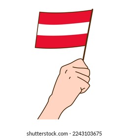 Ilustración de la bandera nacional de Austria. Ilustración de vectores de estilo dibujado a mano - Vector EPS 10