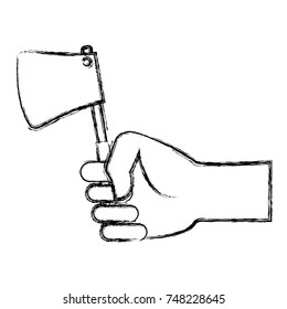Hand holding axe