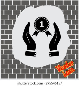 Hand holding badge