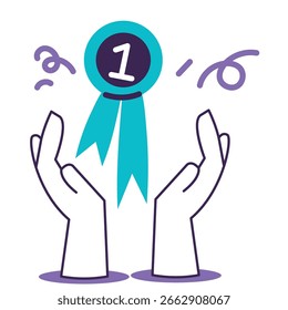 Hand-Halteabzeichen Vektorgrafik