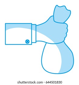 hand holding bag gesture