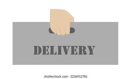 hand holding a bag as a information for order and delivery