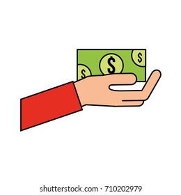 hand holding baknote cash payment