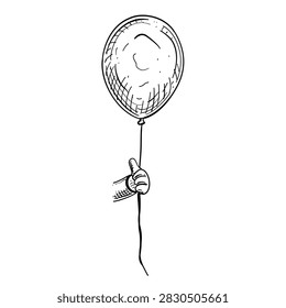 hand holding balloon vector