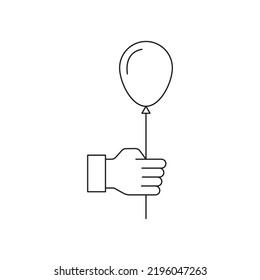 Hand holding balloons illustration
