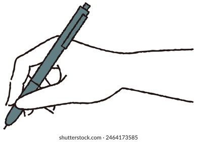 Hand holding a ballpoint pen
