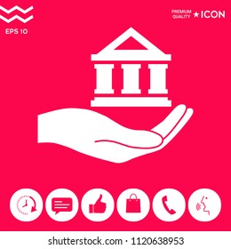Hand holding bank