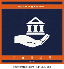 Hand holding bank