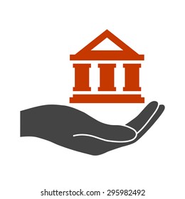 Hand holding bank
