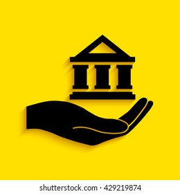 Hand holding bank