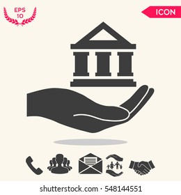 Hand holding bank
