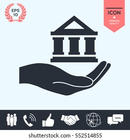 Hand holding bank