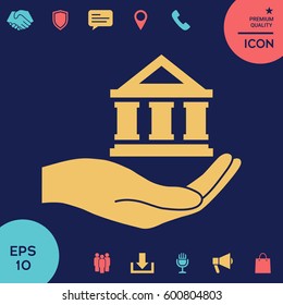 Hand holding bank