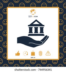 Hand holding bank