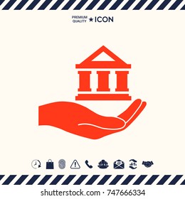 Hand holding bank