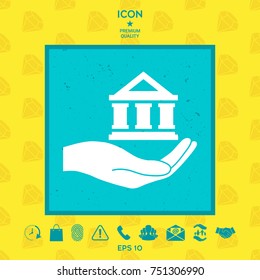 Hand holding bank