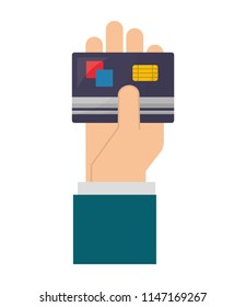 hand holding bank credit card payment