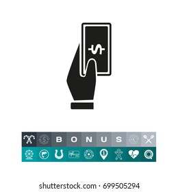 Hand holding banknote simple icon