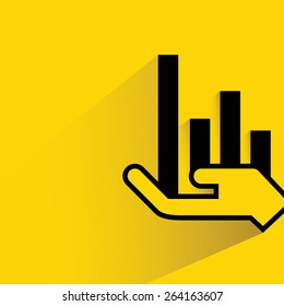 hand holding bar chart