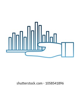 hand holding bar graph statistic presentation
