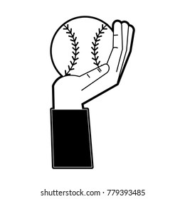 Hand holding baseball ball