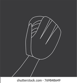 Hand holding a baseball glove, vector illustration design. Hands collection.