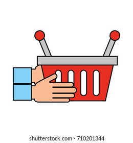 hand holding basket shopping empty