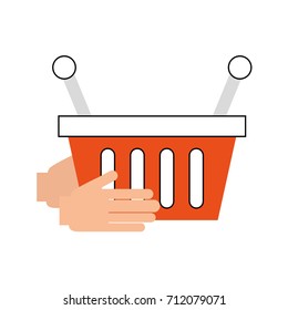hand holding basket shopping empty