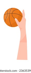 Ilustración de vectores de bolas de baloncesto con mano