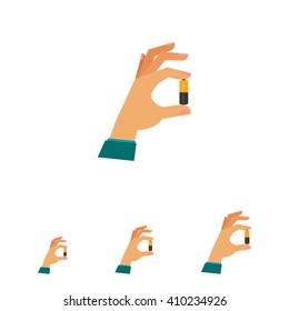 Hand holding battery