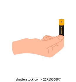 Batería de mano sujeta. ilustración vectorial