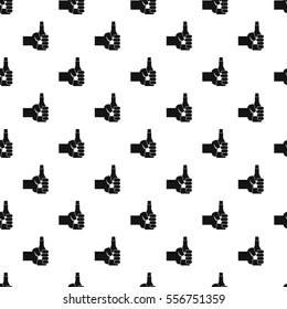 Hand holding beer bottle pattern. Simple illustration of hand holding beer bottle vector pattern for web