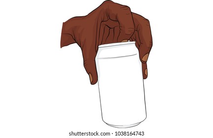 hand holding beer can vector