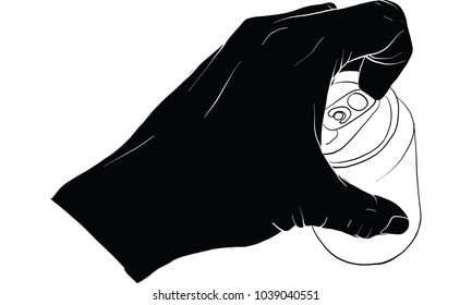 hand holding beer can vector