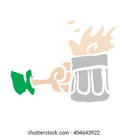 hand holding a beer cartoon