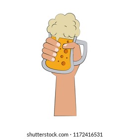 Hand holding beer cup