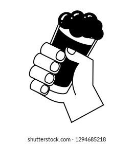 hand holding beer happy st patricks day vector illustration